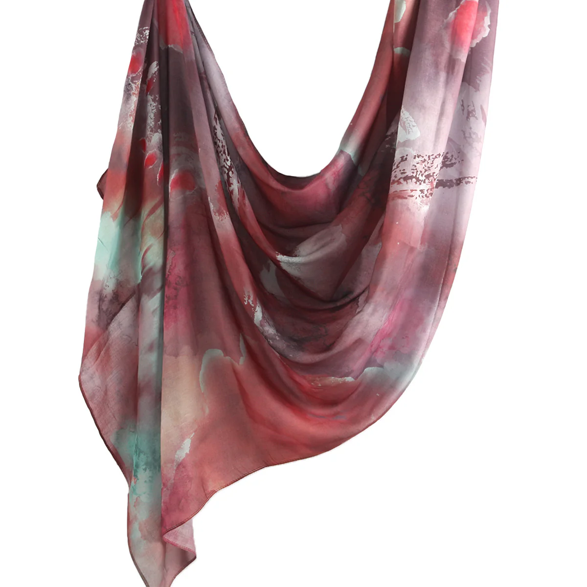 Watercolour Floral  Printed Hijab (MH103) - Image 20