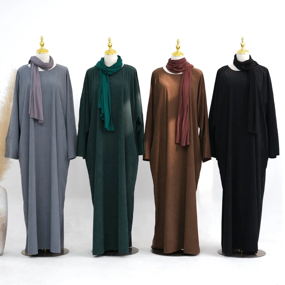 Wide Sleeve Corduroy Abaya (MA045) - Image 17