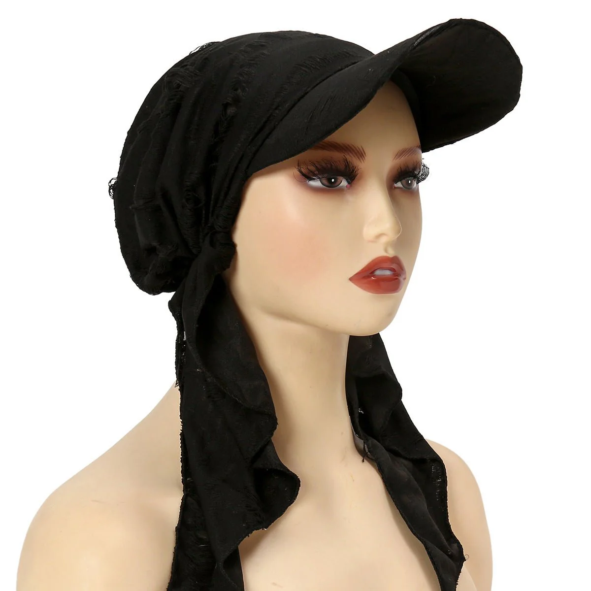 Women's Multi-Color Fashion Baseball Cap – Frayed Edge Boho Beanie with Feather Detail(MH113) - Image 11