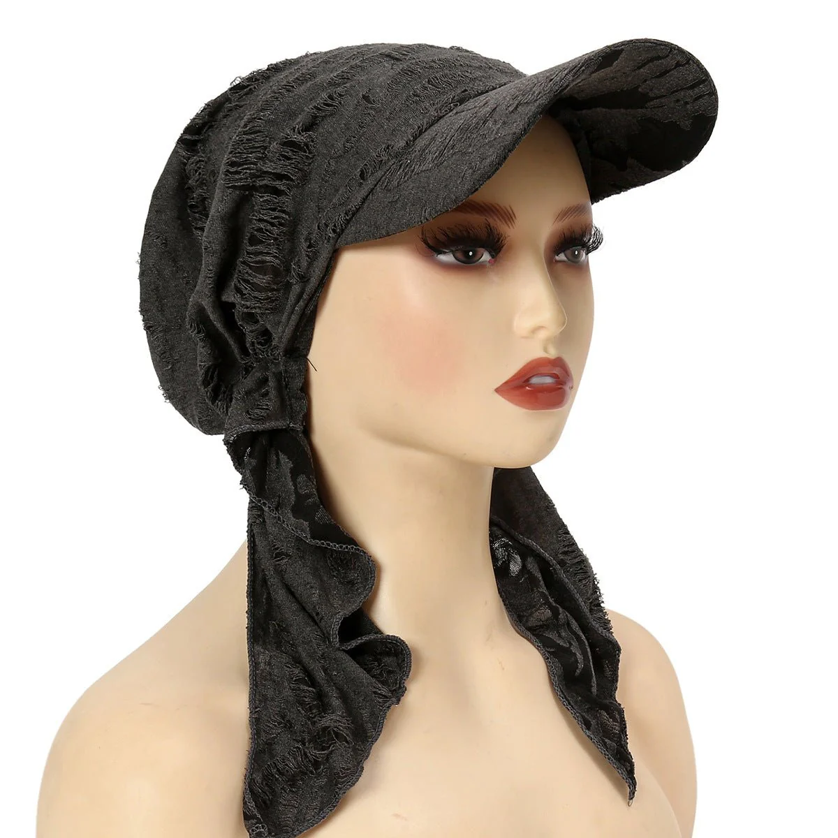 Women's Multi-Color Fashion Baseball Cap – Frayed Edge Boho Beanie with Feather Detail(MH113) - Image 17