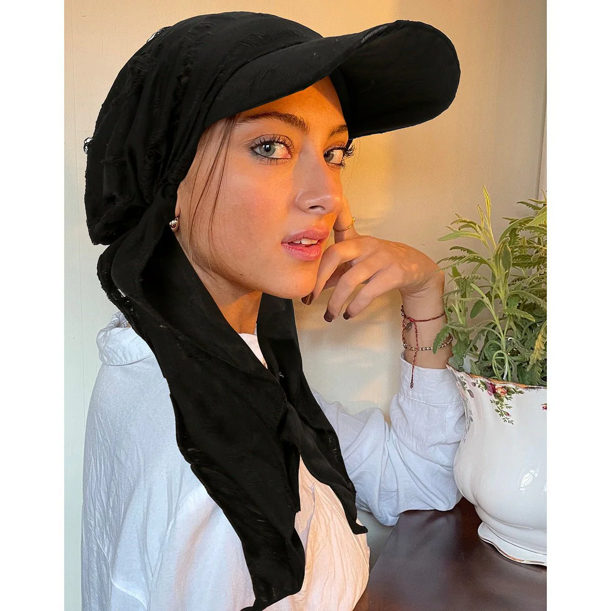 Women's Multi-Color Fashion Baseball Cap – Frayed Edge Boho Beanie with Feather Detail(MH113) - Image 19