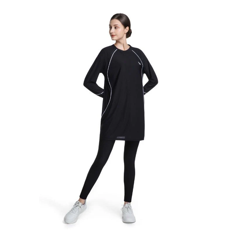 Women's Quick Dry Long Sleeve Modest Workout Top | Polyester Athletic Yoga Tunic with Simple Lines(MS114) - Image 14