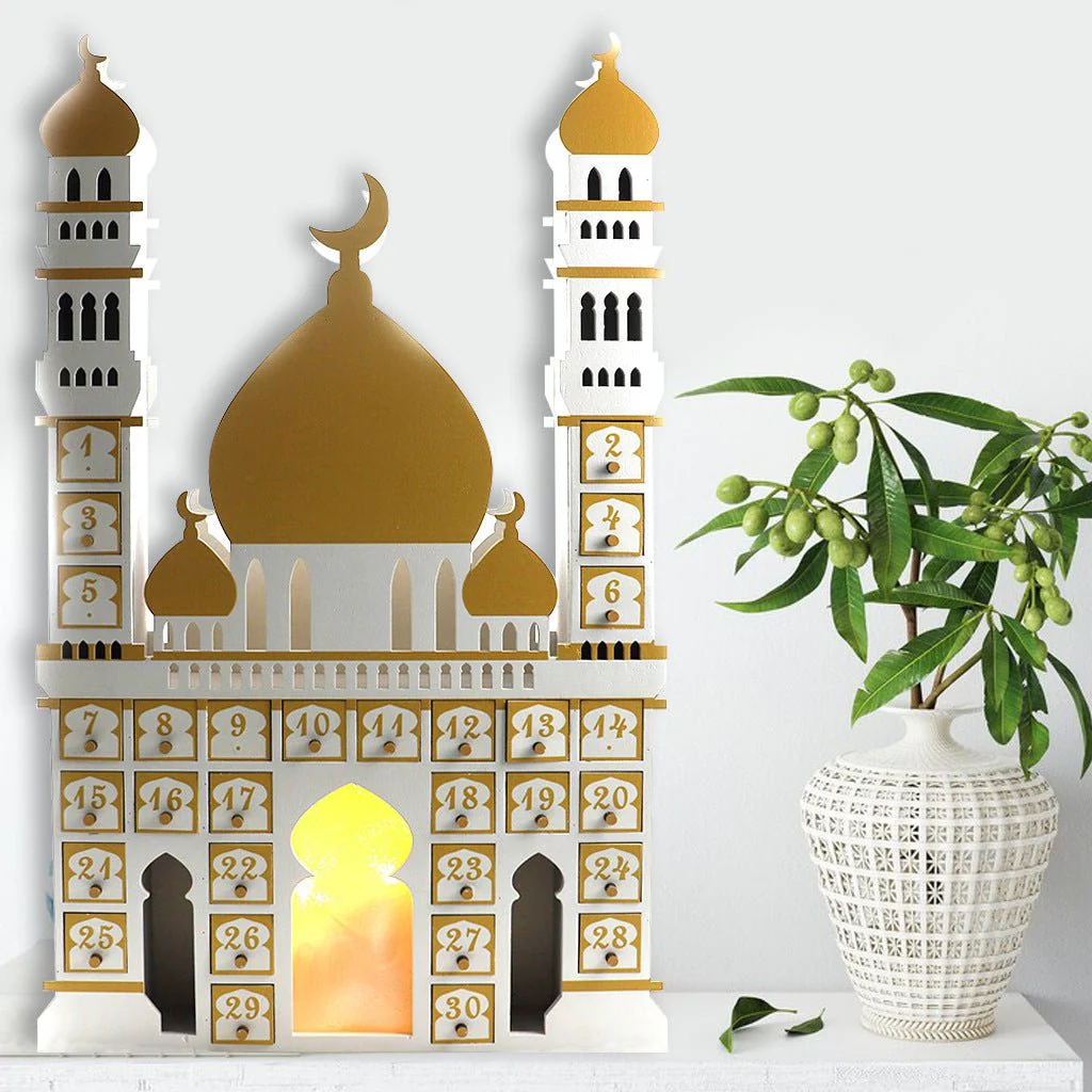 Wooden Arabic Castle Ramadan Countdown (MAC384)