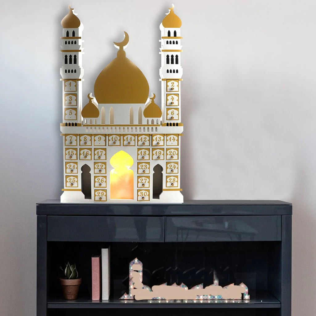 Wooden Arabic Castle Ramadan Countdown (MAC384) - Image 2